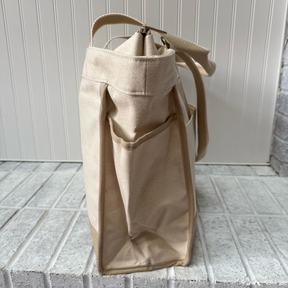 NWT Thirty-One Canvas Boat Tote-Warm Sand Colorblock - Picture 4 of 11